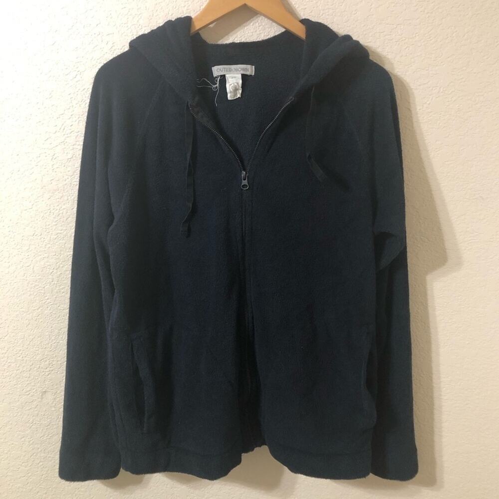 Outerknown Mens Zipper Hoodie in Navy Blue - Size Medium